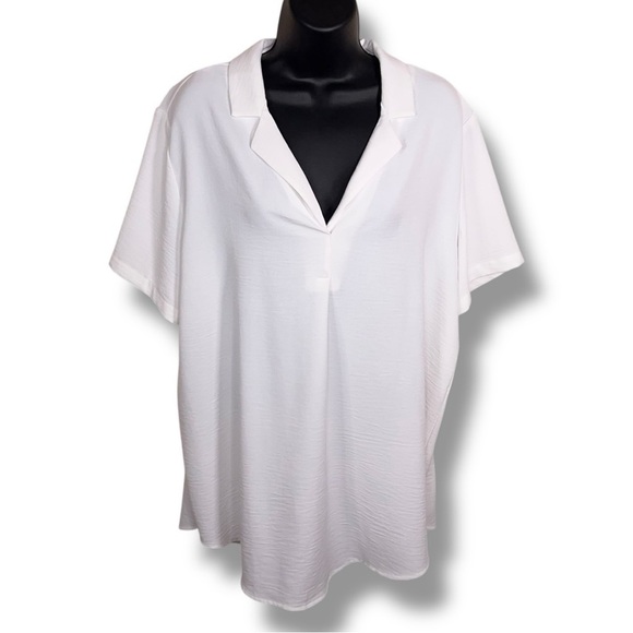 Large Hilary Radley Oversized Fit Neutral Relaxed Womens Top Collar Accent - Picture 1 of 13